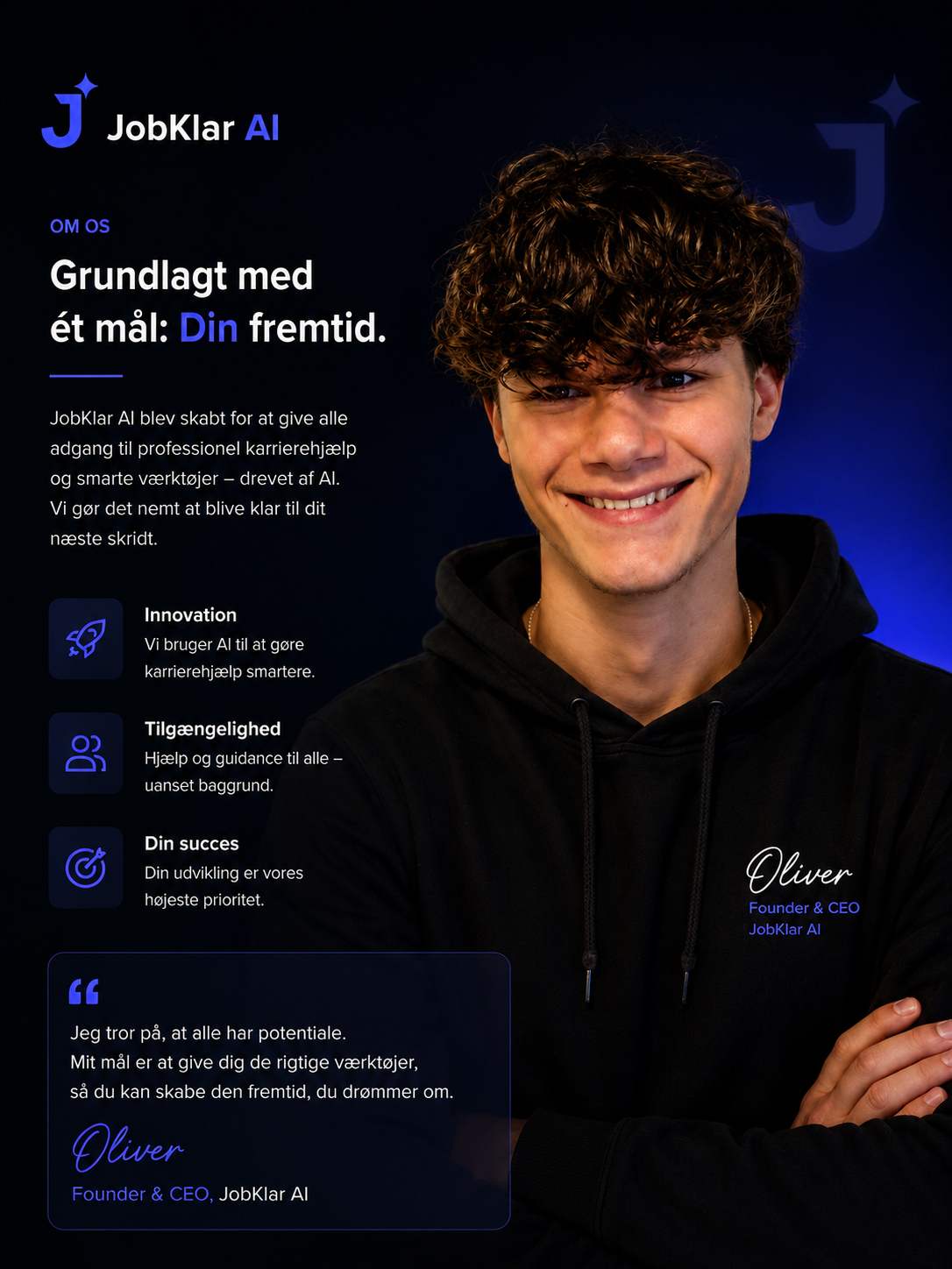 Oliver, Founder og CEO for JobKlar AI